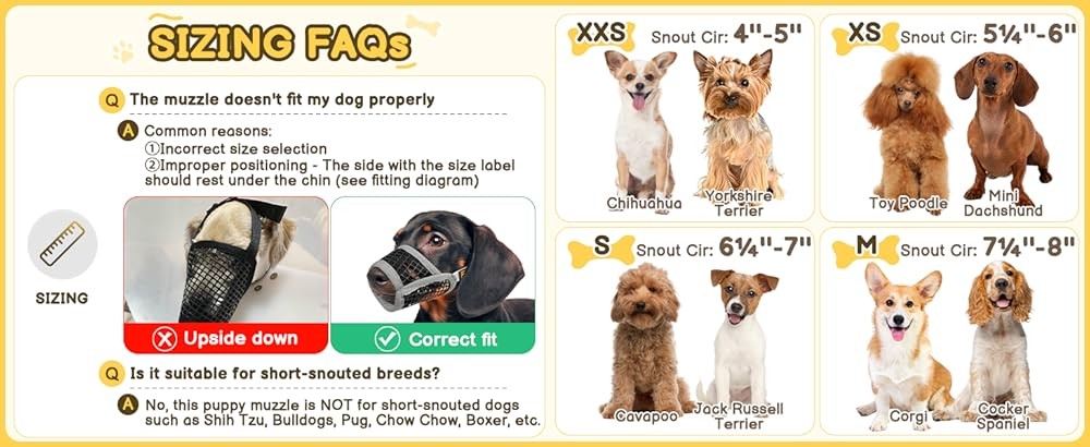 Dog Muzzle for Biting, Patented Soft Breathable Mesh Muzzle for