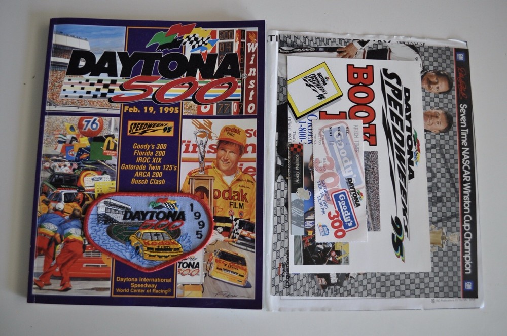 Daytona 500 Daytona Beach Speedweek 1995 37th Annual Program with Patch