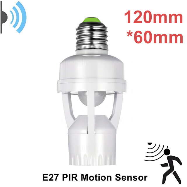 Infrared PIR Motion Sensor E27 LED Light Lamp Bulb Holder Socket Switch 110/220V