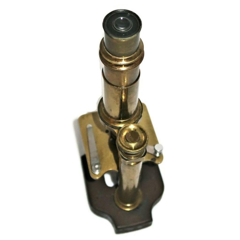 Vintage Constant Verick, Paris, 4121 Brass Monocular Microscope