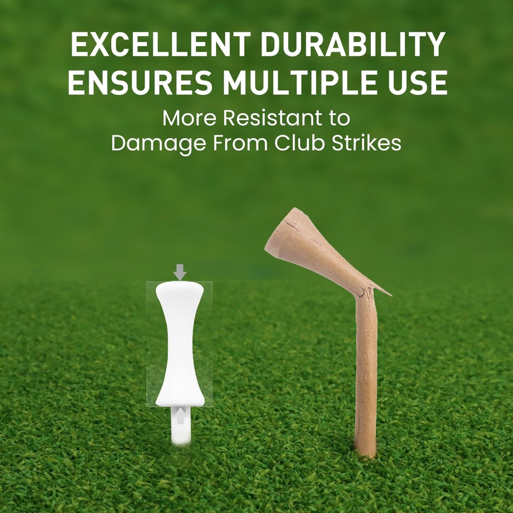 Step Down Plastic Golf Tees 50 Pack Unbreakable Reusable Height Control