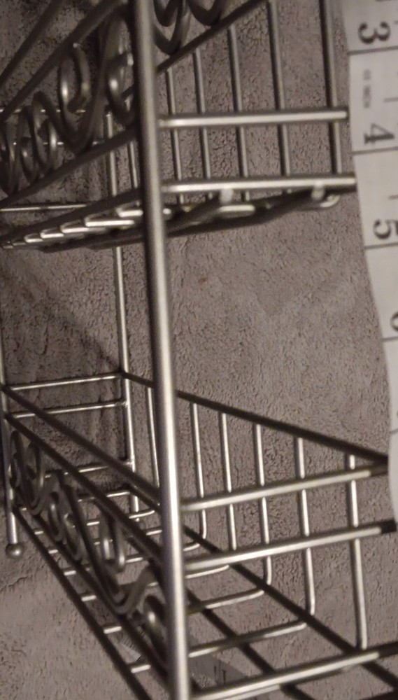 Silver Metal Wall Mounted 2-Tier Spice Rack Rectangular 12 Inch