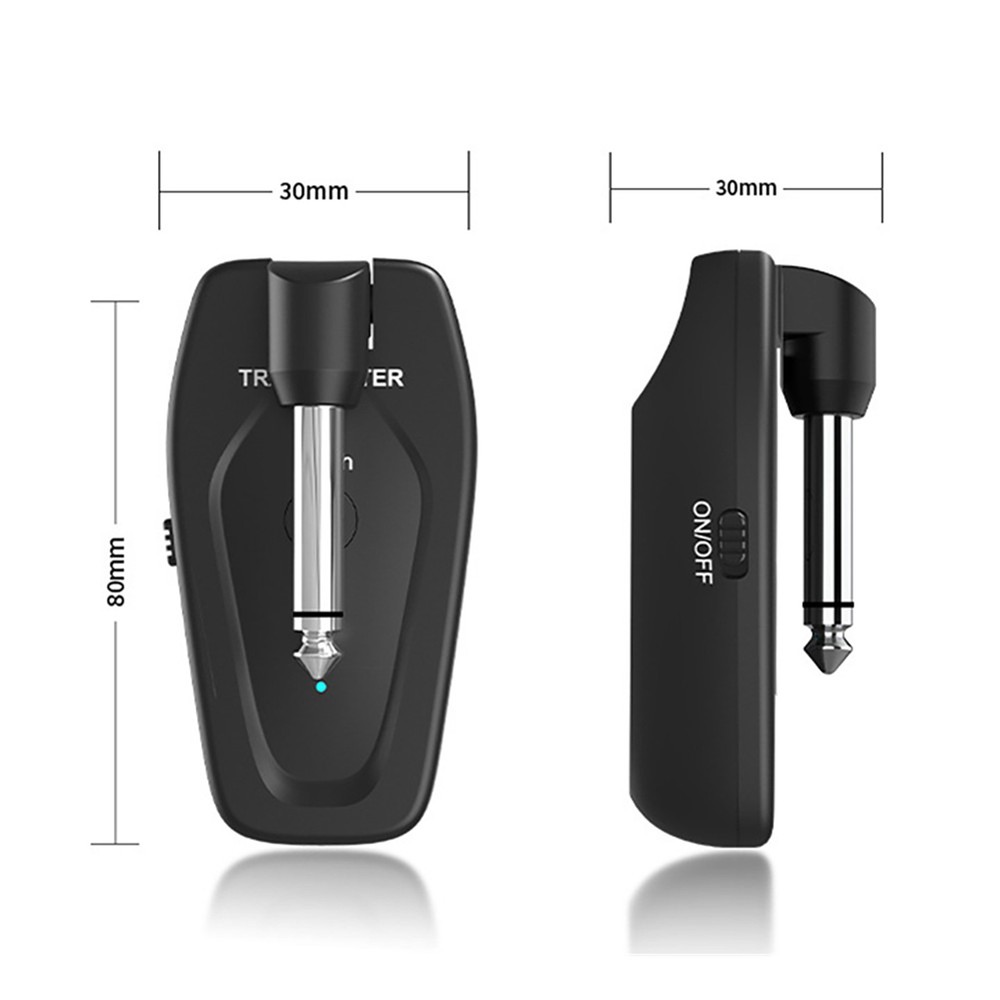 Professional UHF Wireless Guitar System Transmitter Receiver Type-C Charging