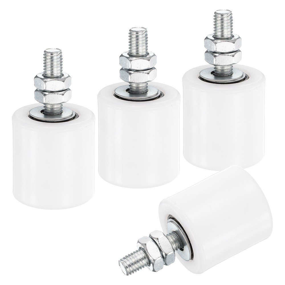 4Pcs Slide Gate Guide Roller 1.7" Nylon Sliding Gate Support Assembly, White