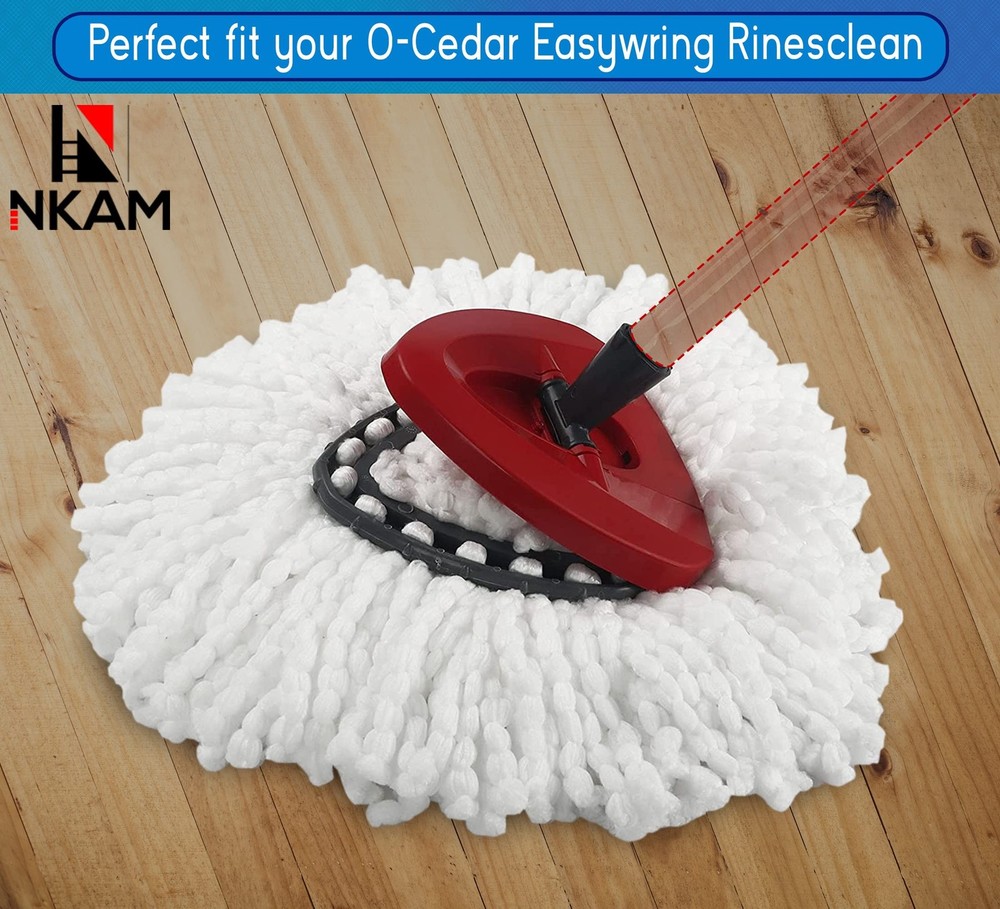 O-Cedar Mop Head Replacement – 4 Pcs Durable and Machine Washable Mop Head