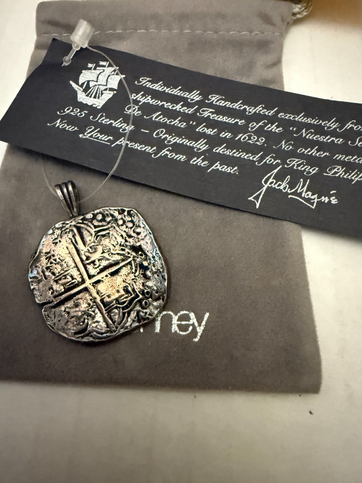 1622 Shipwreck of the Nuestra Senora De Atocha Solid Sterling Silver Pendant