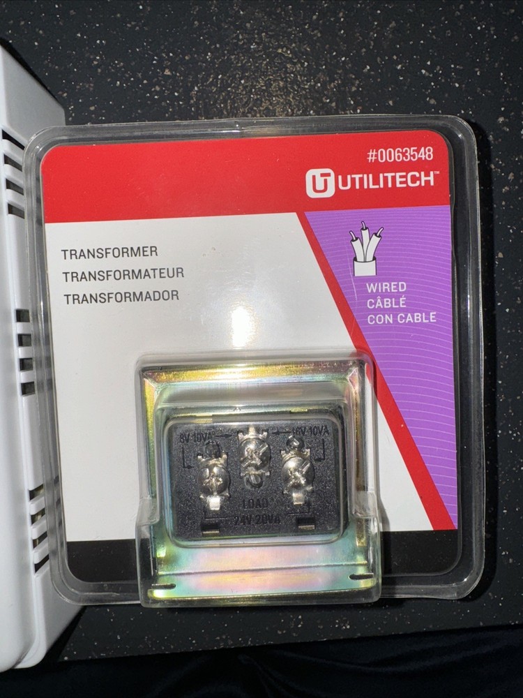 Utilitech #0063548 Wired Doorbell Transformer 120 VAC input/8 VAC Output