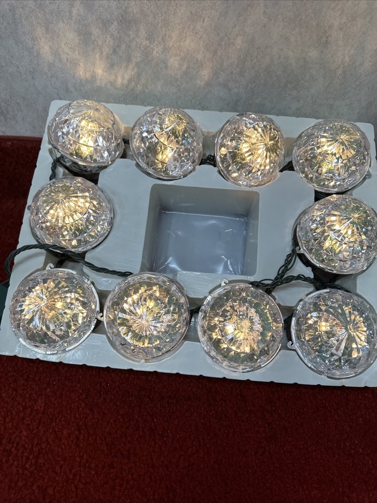 Vtg 40 Light 10 Gumball Prismatic Ball globe Light String 8 Function Rare