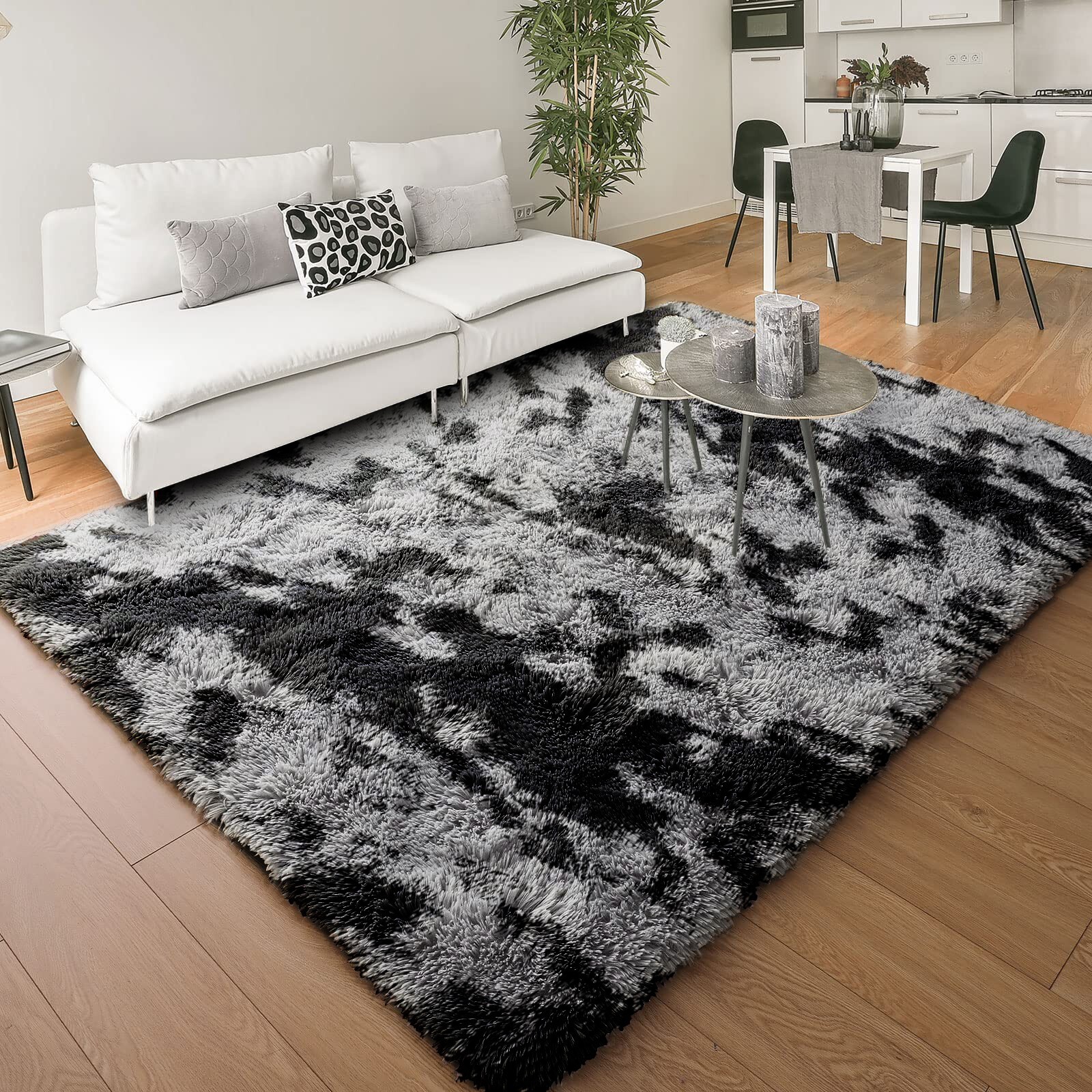 Modern Fluffy Area Rugs Non Slip Shaggy Floor Mat Carpet for Bedroom Living Room