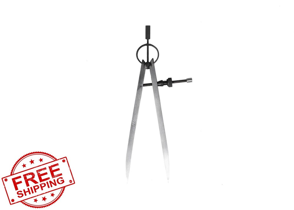 PEC Precision Spring Dividers, 8" Flat Legs, Solid Nut