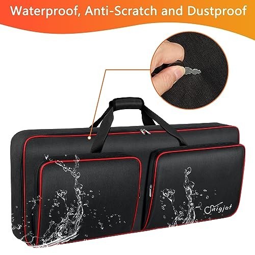 49-Key Soft Keyboard Case Bag, Waterproof with Padded Pockets & Adjustable Strap