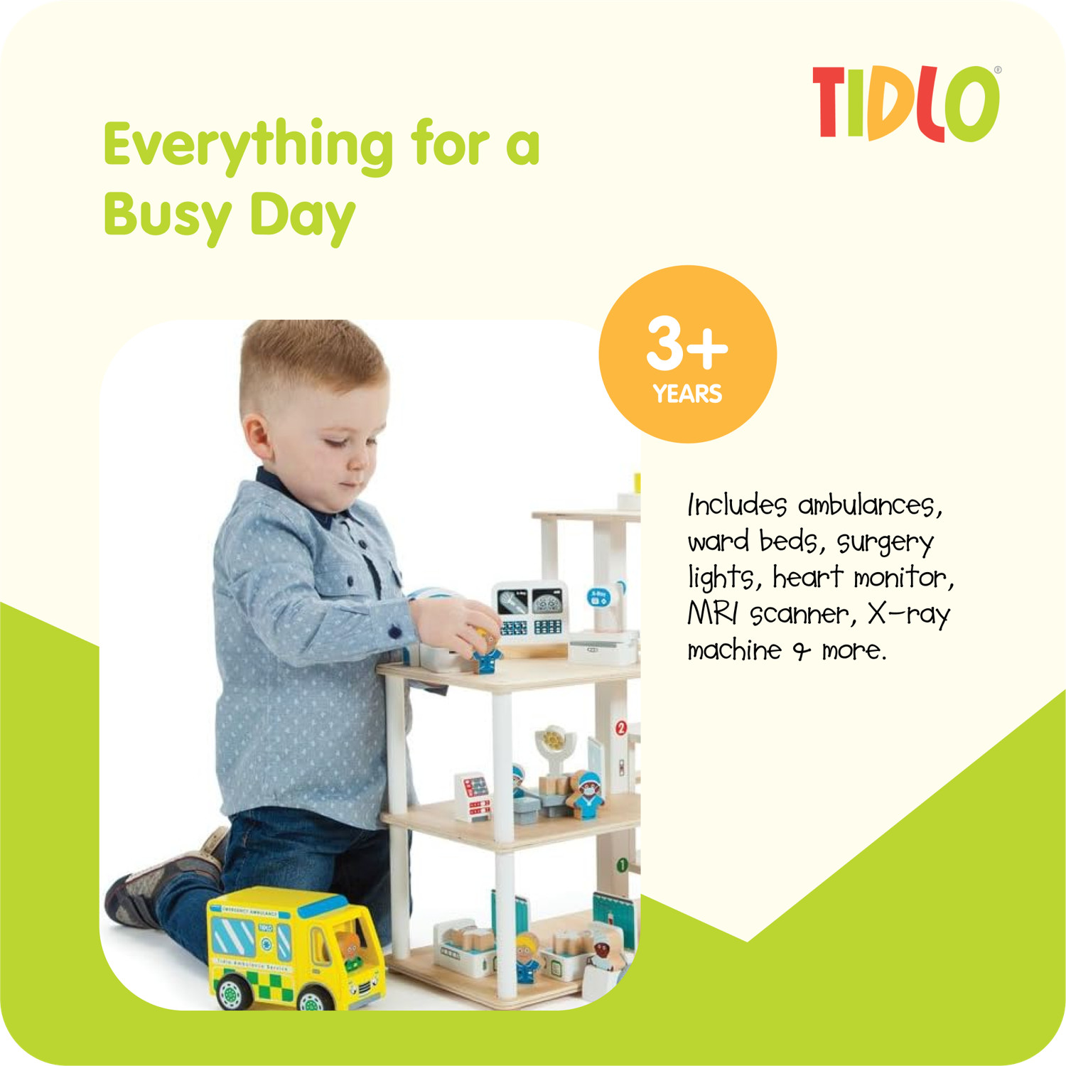 Tidlo Wooden Hospital Playset