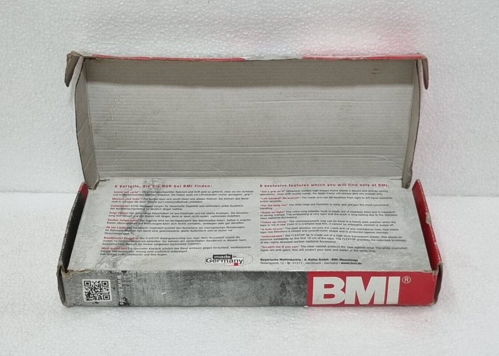 BMI BASIC 30M WHITE STEEL, COMPACT FRAME MEASURING TAPE