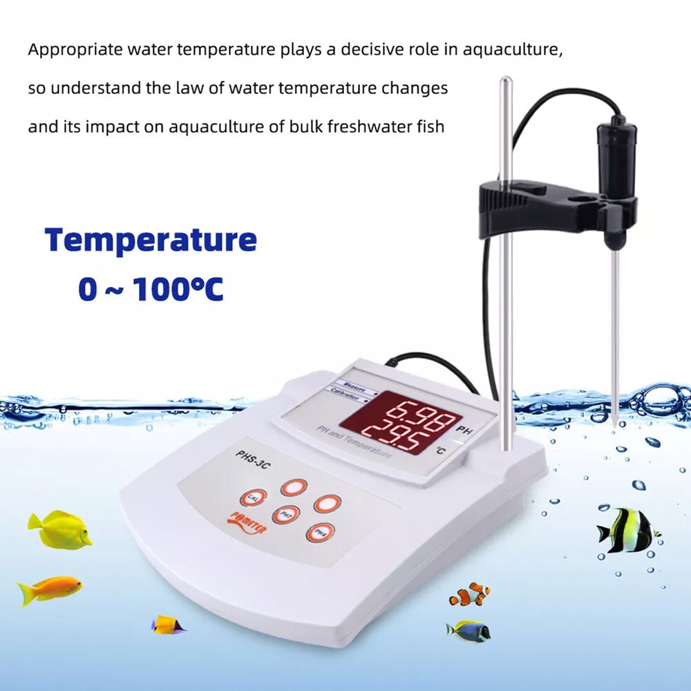 PHS-3C 2 In 1 PH Desktop New Automatic Calibration Acidity Meter PH/Temp Tester