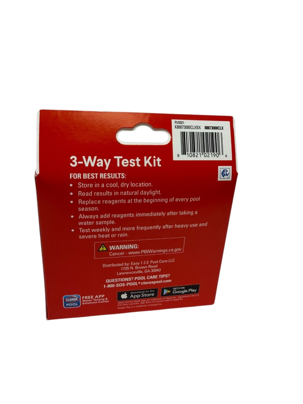 Clorox Pool & Spa 3-Way Water Test Kit pH Chlorine Bromine