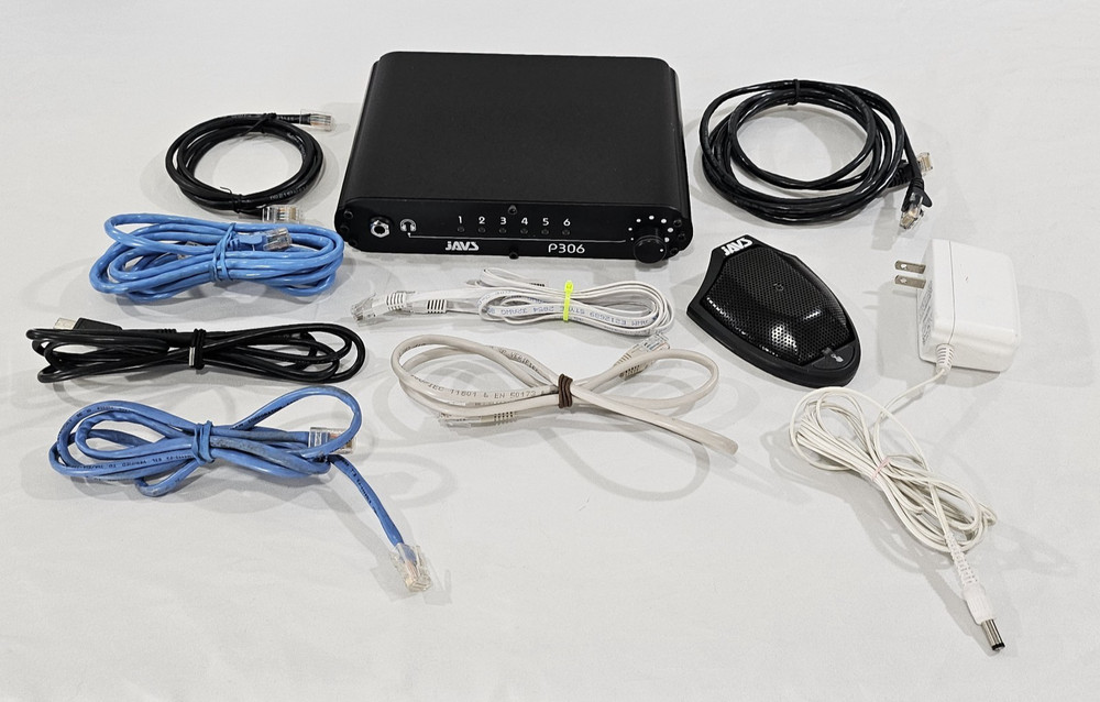 JĀVS P306 Audio Processor 6-Input 4-Output Mic Mixer w / Microphone + Cables Set