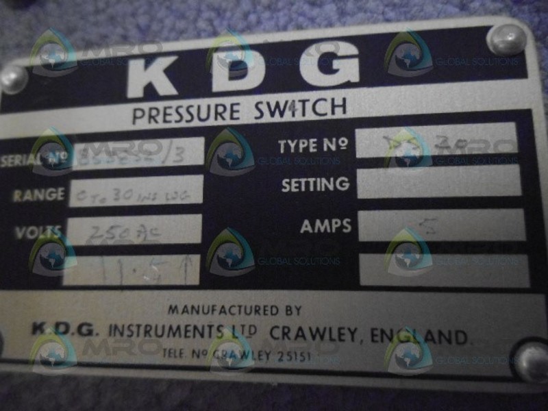 KDG DS20 PRESSURE SWITCH NSMP