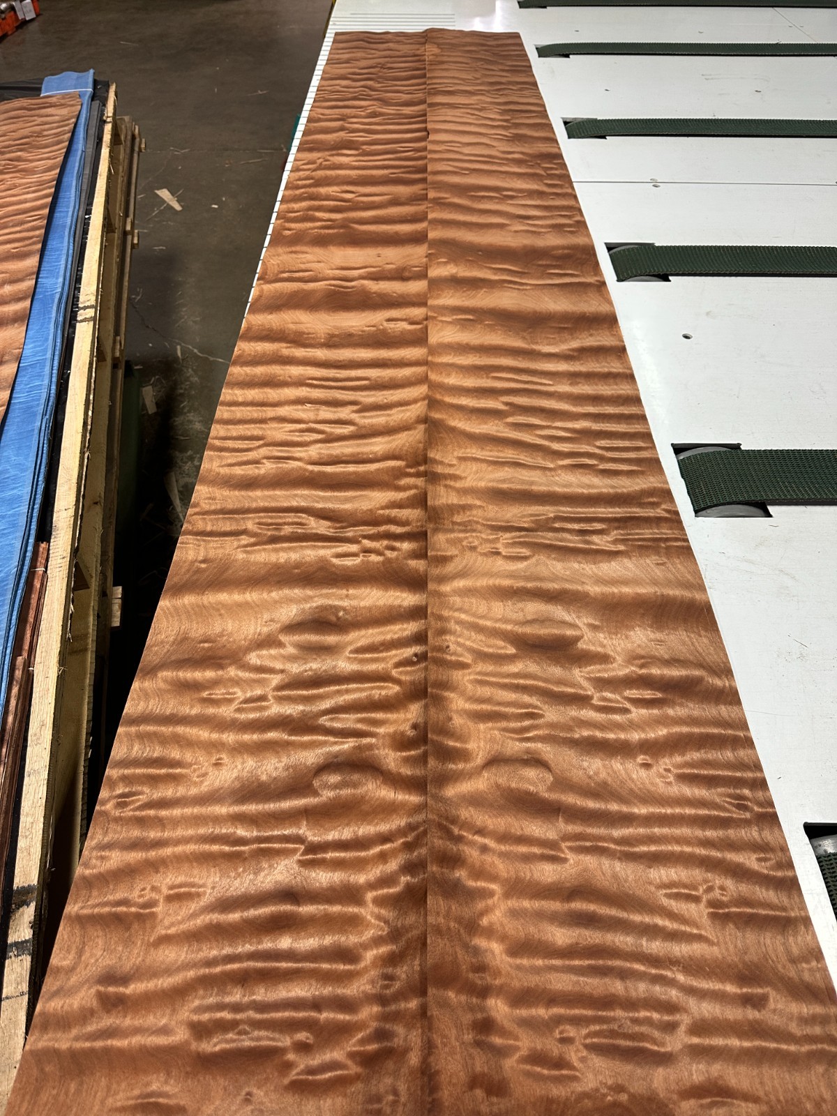 Pommele Sapele Raw Wood Veneer 2 sheets 108'' x 11'' 319Q