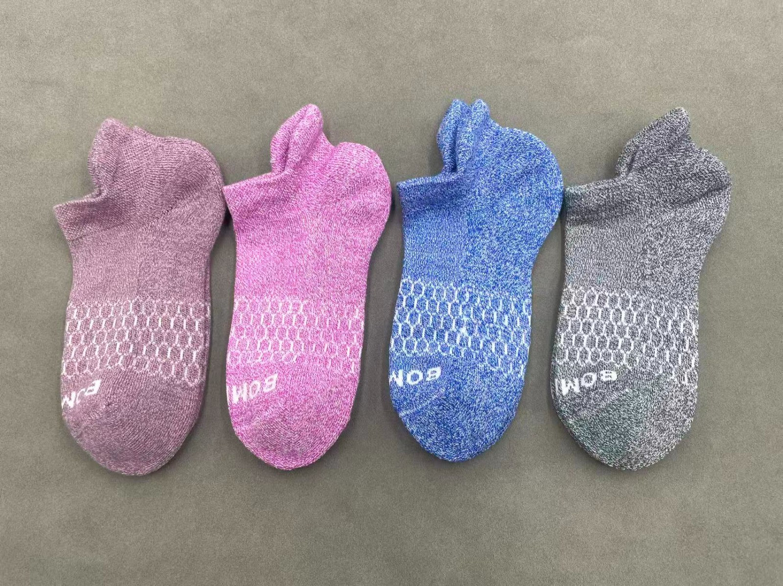4 Pairs Bombas Women's Solid Honeycomb Ankle Socks Size small 4 Colors