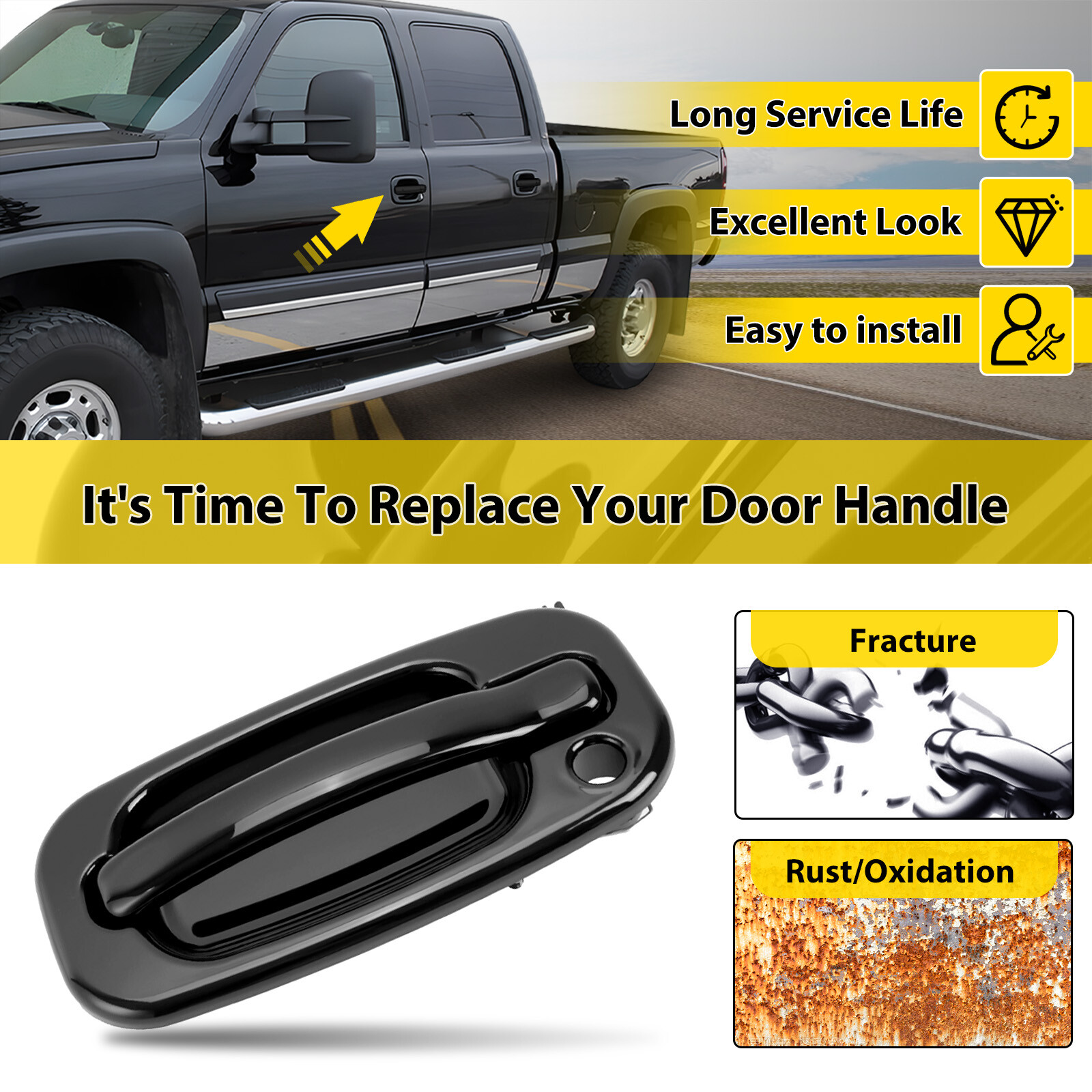 New Front Driver Side Exterior Door Handle For Silverado Sierra 1999-2006