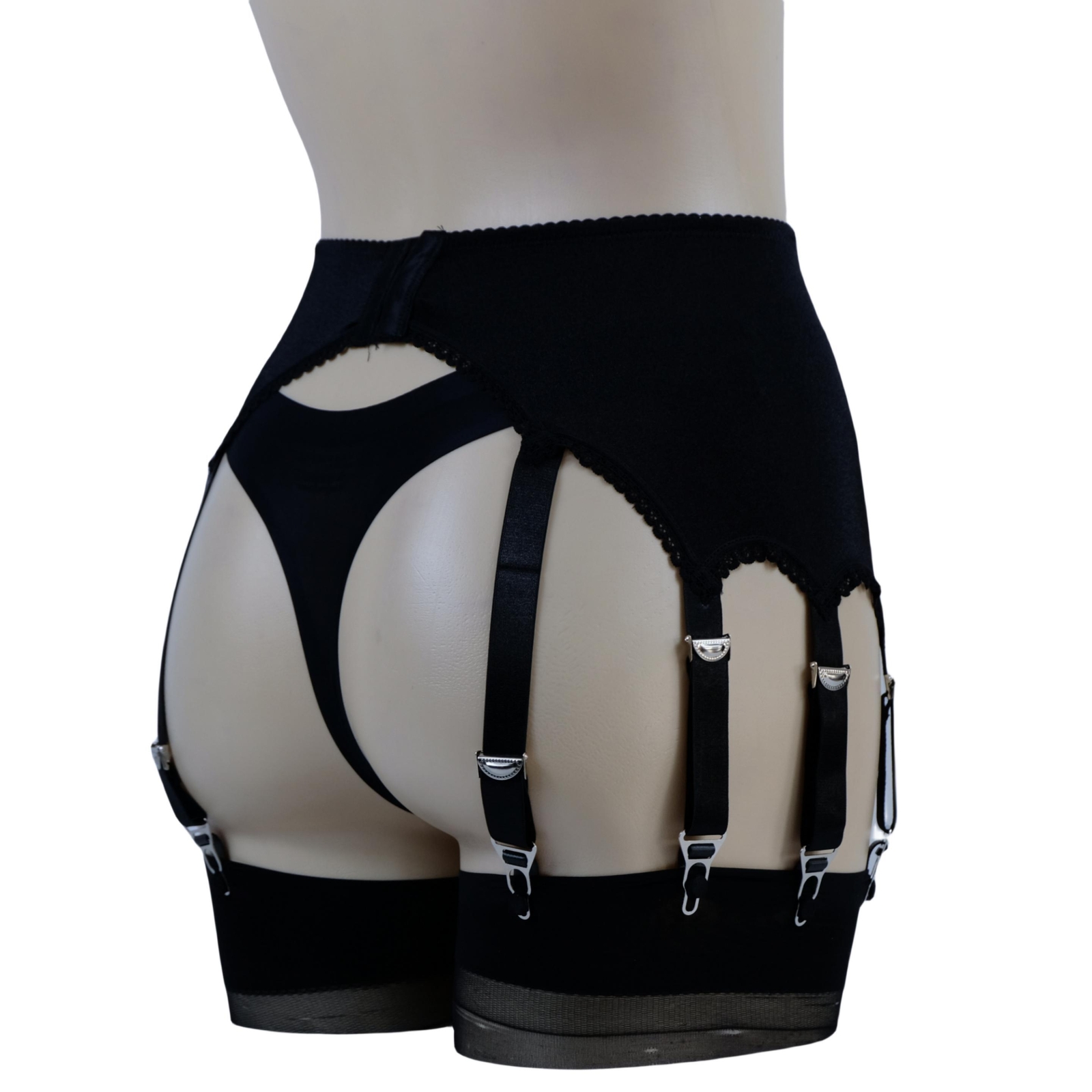 Luxallacki High Waist 10 Straps Garter Belt for Thigh Highs Girdle Metal Clips