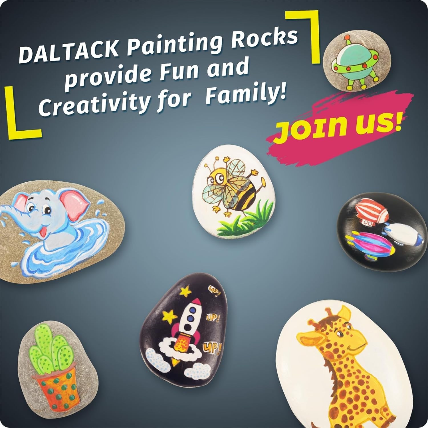 10 Pack Large Flat River Rocks 2-3 Inch Natural Stones for Painting Crafts