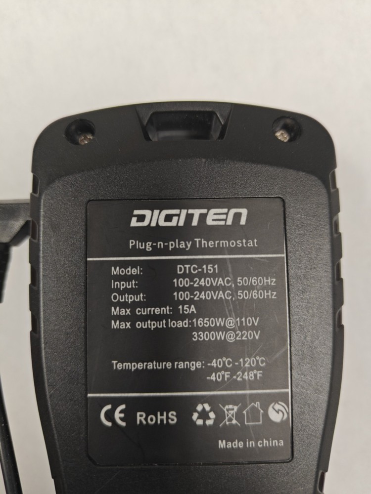DIGITEN DTC-151 Temperature Controller Digital Thermostat USED GREAT CONDITION