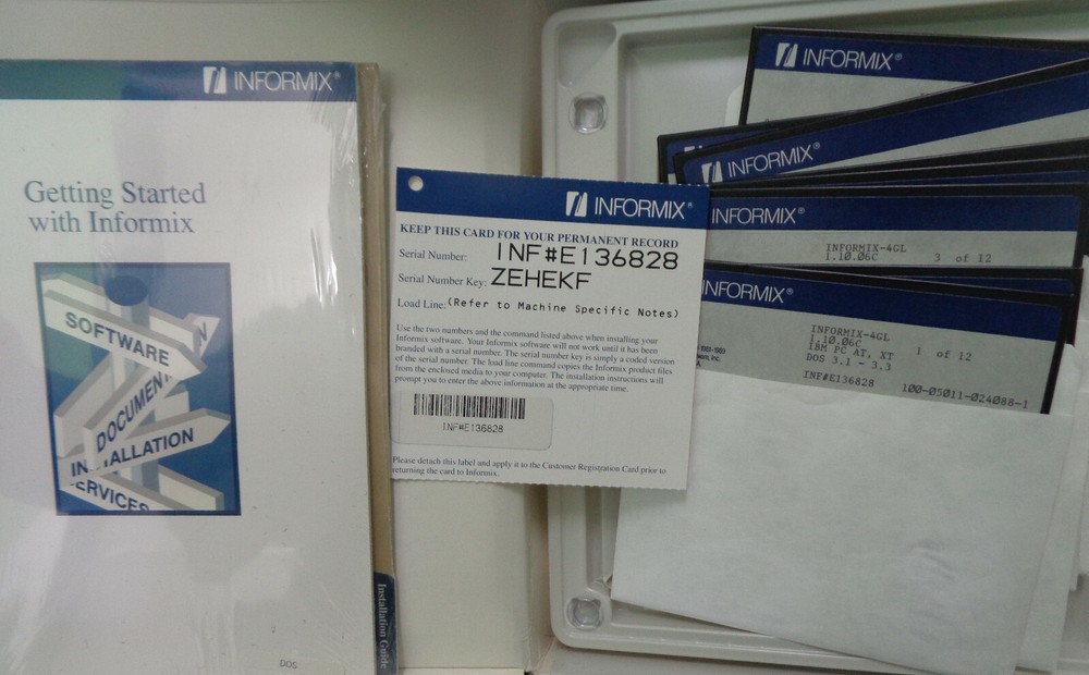 Informix-4GL Database 1989, Version 1.10 - IBM PC, AT - DOS 3.1 - Mint.