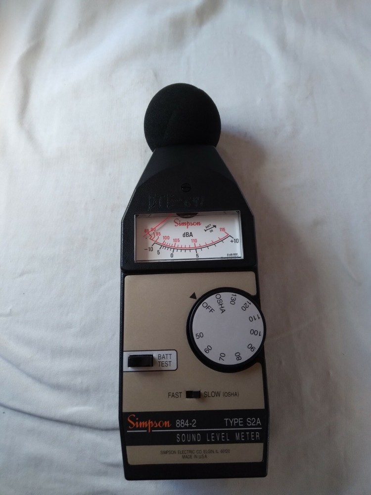 Simpson  Sound Measuring System  Sound Level Meter System Model 884-2 Type S2A