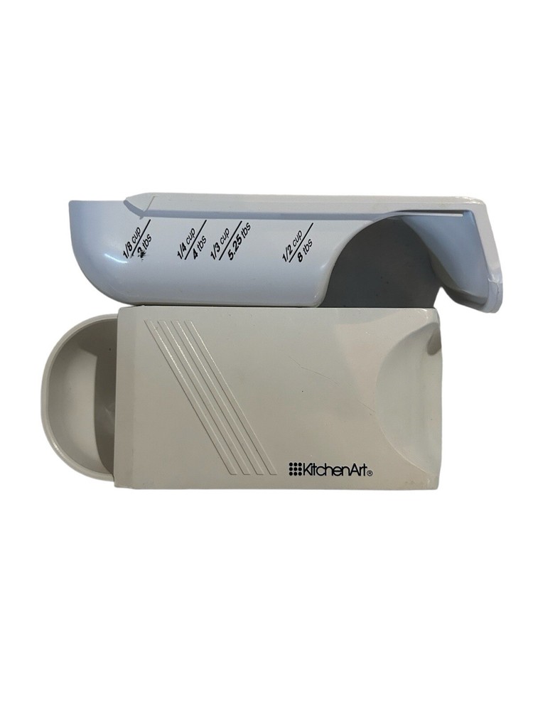 2 Half Cup KitchenArt Adjustable Measuring Cup White Plastic