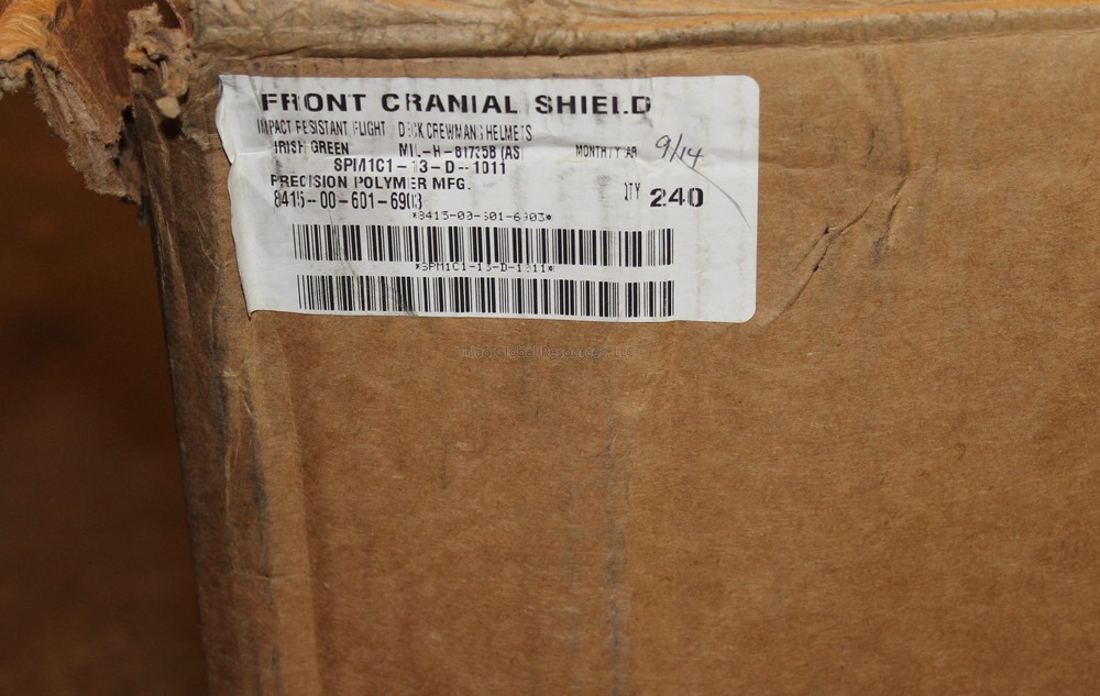Front Cranial Shield, Irish Green Impact Resistant Flight Deck Helmets Protector