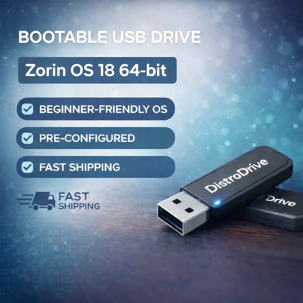 Zorin OS 18 CORE USB 64 Bit Drive | Latest Version Linux Bootable Live