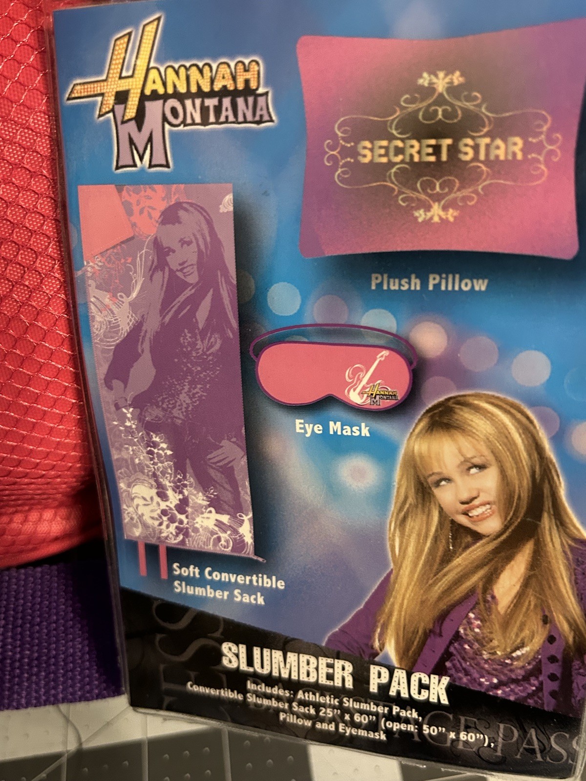 Disney Hannah Montana Slumber Pack w Tote Sleeping Bag Pillow Eye Mask Set NEW
