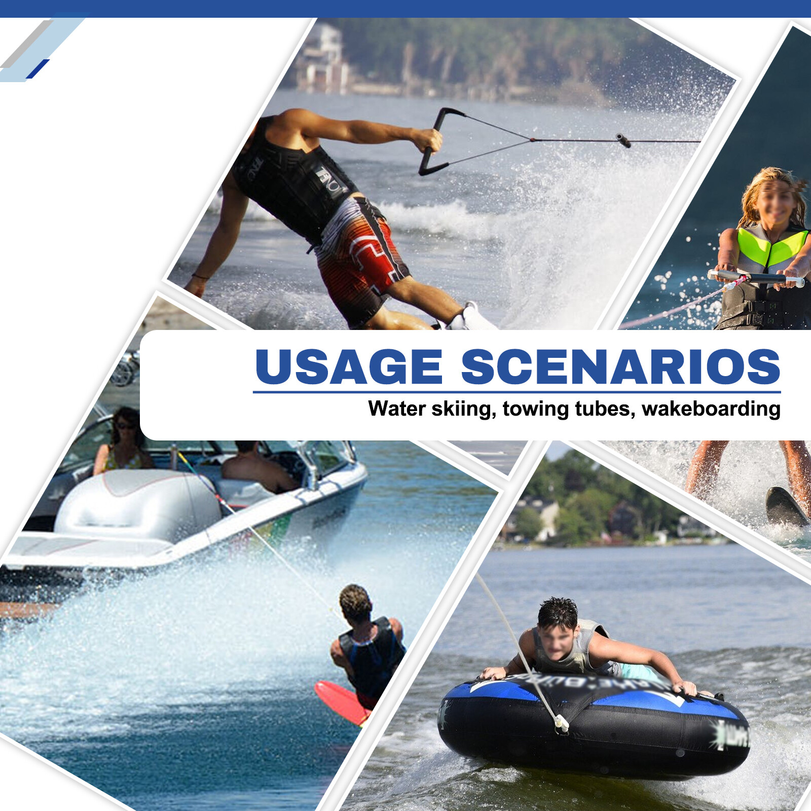 Water Ski Pylon for Outboard Boat Stainless Steel Adjustable Pole Height 33"-57"