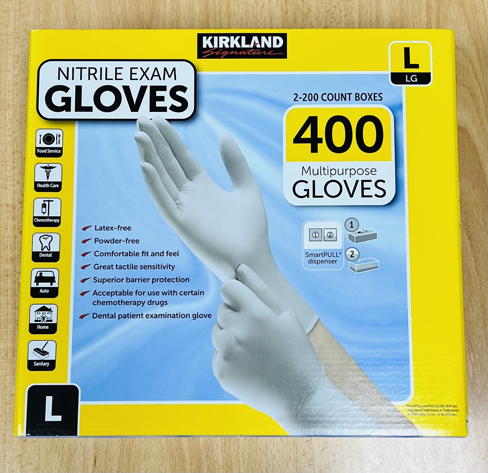 Kirkland Signature Nitrile Exam Gloves, Size Large 2 x box 📦 Total 400 count