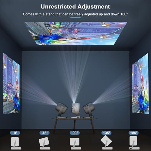 COOLKANGAROO PROJECTOR WIFI BLUETOOTH PORTABLE AUTO FOCUS KEYS STAND - SILVER