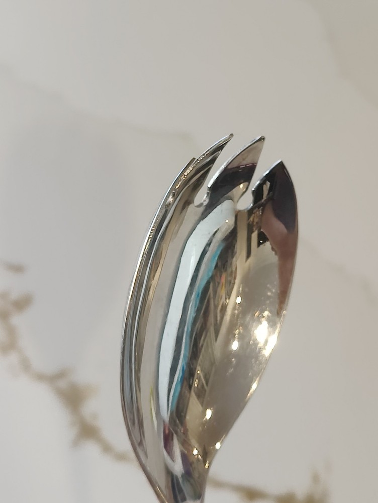 Vintage EPNS Sheffield Silverplate Serving Spoon Tines Large Salad Serveware