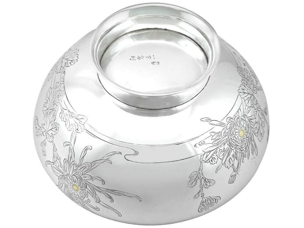 Antique Japanese Silver Serving Bowl