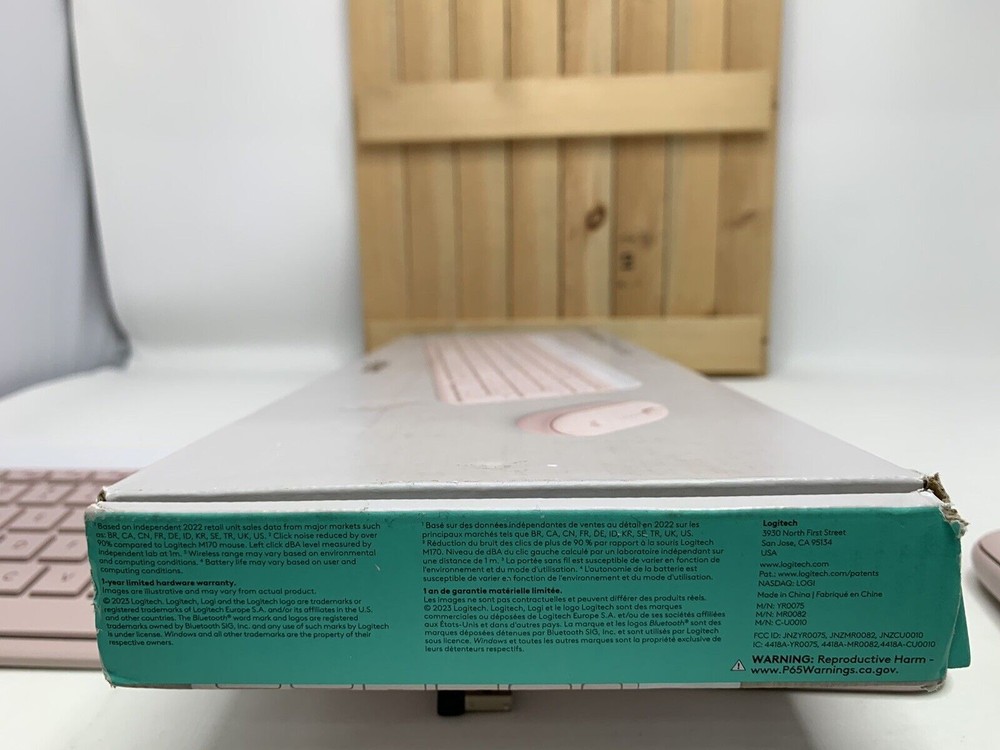 Logitech MK470 Slim Wireless Keyboard/Mouse Combo, Modern Compact Layout, Rose