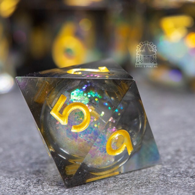 Sage's Spirits - Nether Spirits Liquid Core Sharp Edge Resin Dice Set