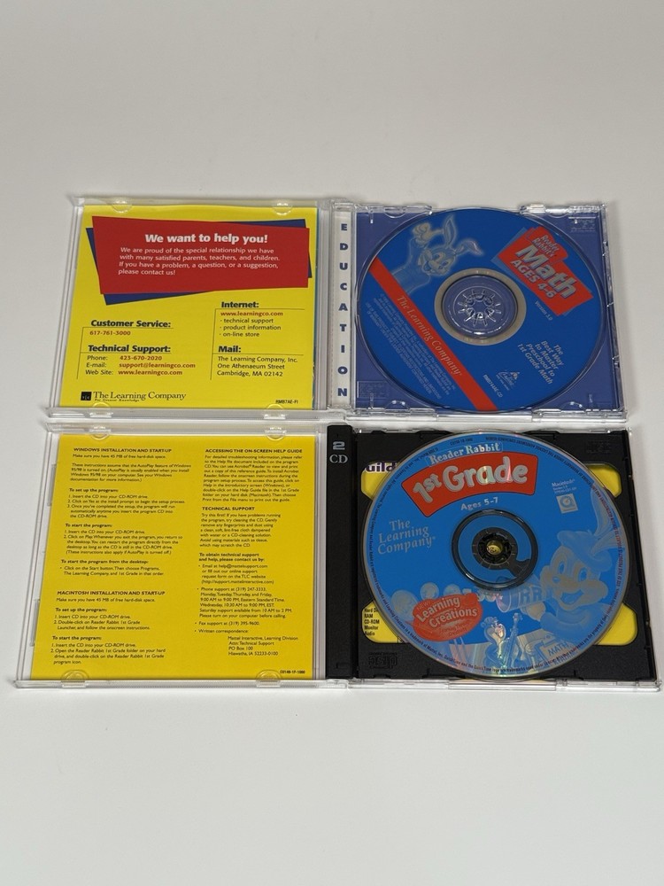 Reader Rabbit’s 1st Grade & Reader Rabbit’s Math Ages 4-6, Learning Company PCCD