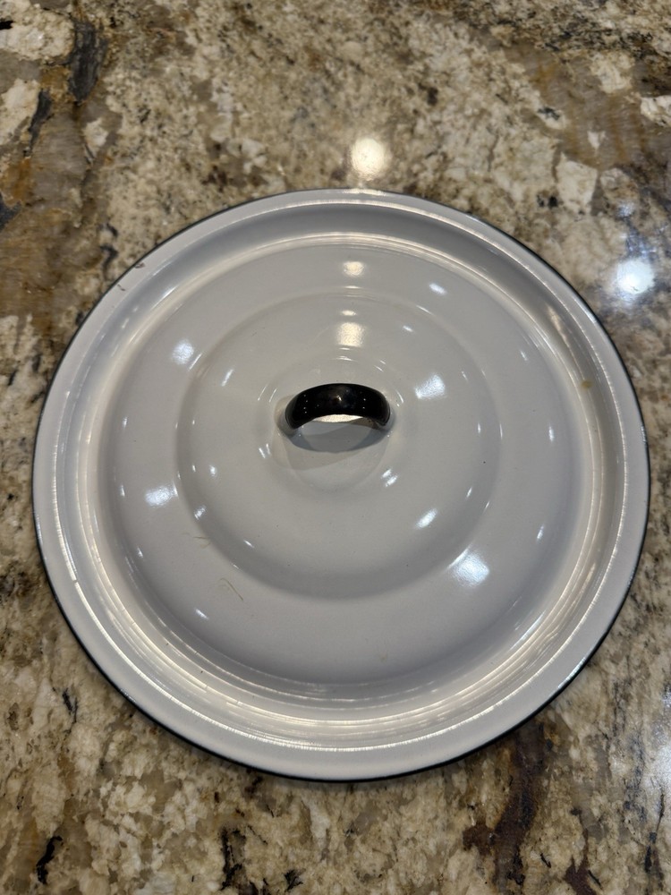 3 Vtg Enamelware Replacement Lids or Primitive/Rustic Kitchen Decor