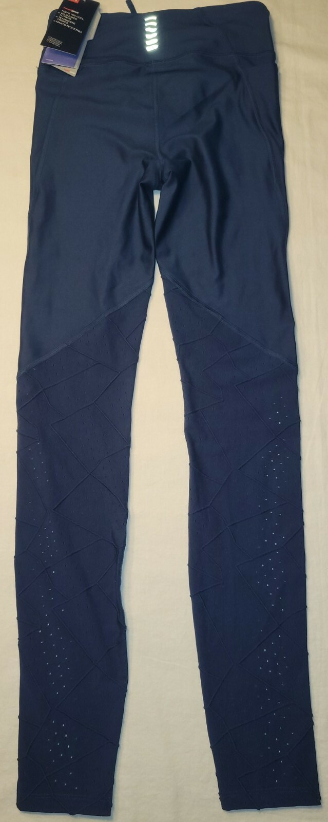 Under Armour Women's Compression Leggings Academy Mileage Raised Thread XS Blue