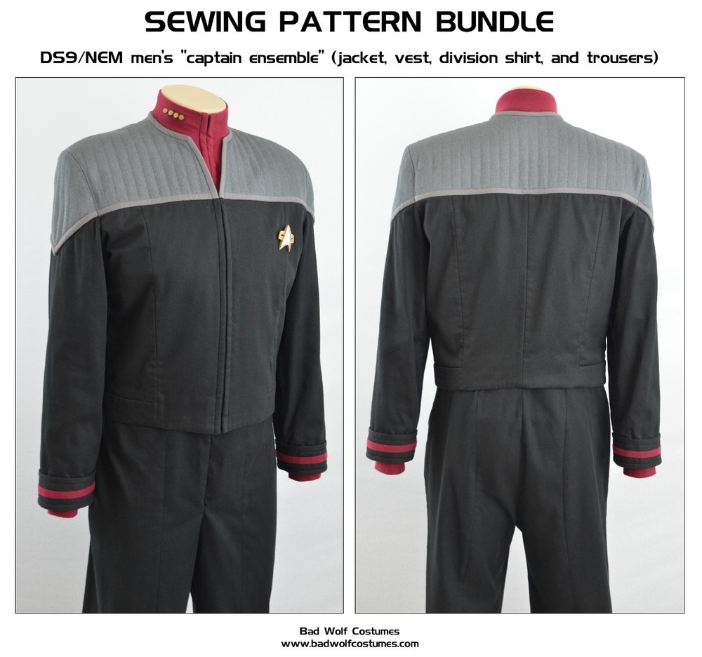 Star Trek Sewing Pattern Bundle - Starfleet captain uniform - DS9, NEM (men's)