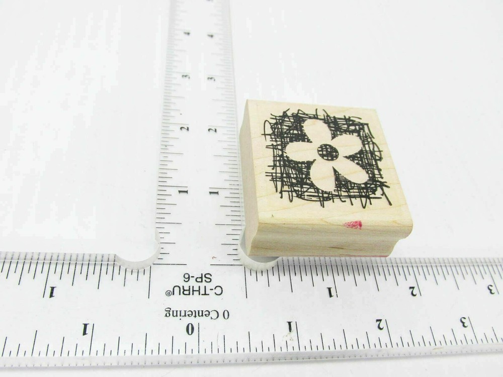 Eraser Rub Flower Rubber Stamp - Stamp Set D397