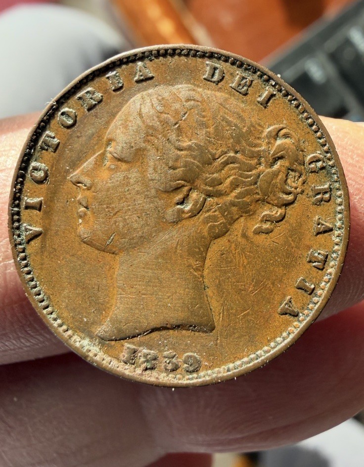 Great Britain 1859 Farthing KM725, About Uncirculated