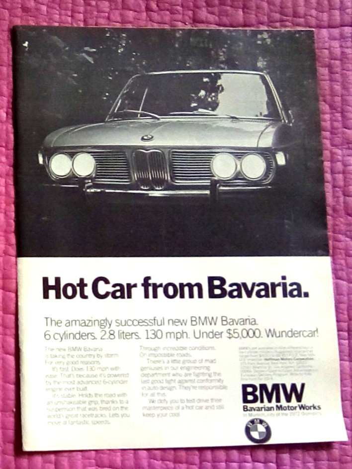 1971 BMW Bavaria Print Ad