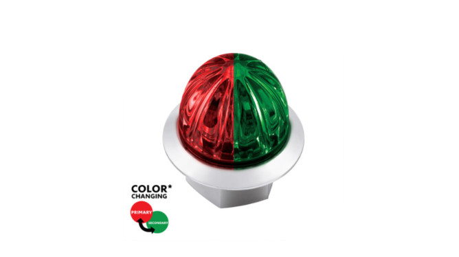 4 LED 3/4" MINI WATERMELON RED/GREEN LIGHT WITH CLEAR LENS (CLEARANCE/MARKER)