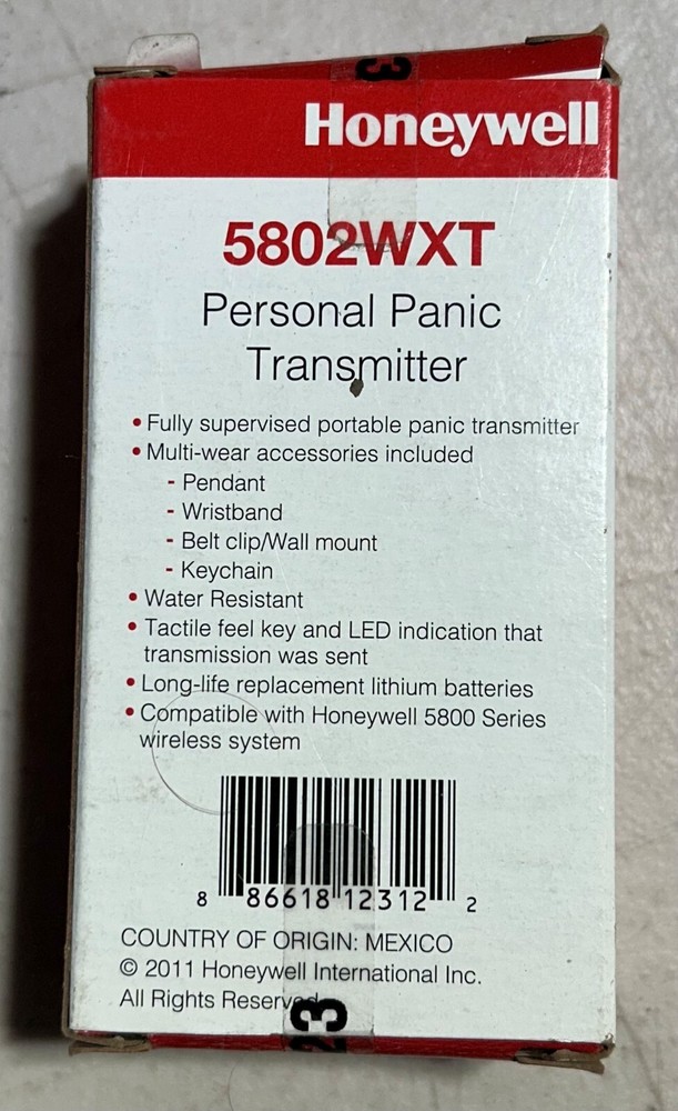 Honeywell 5802WXT Personal Panic Transmitter