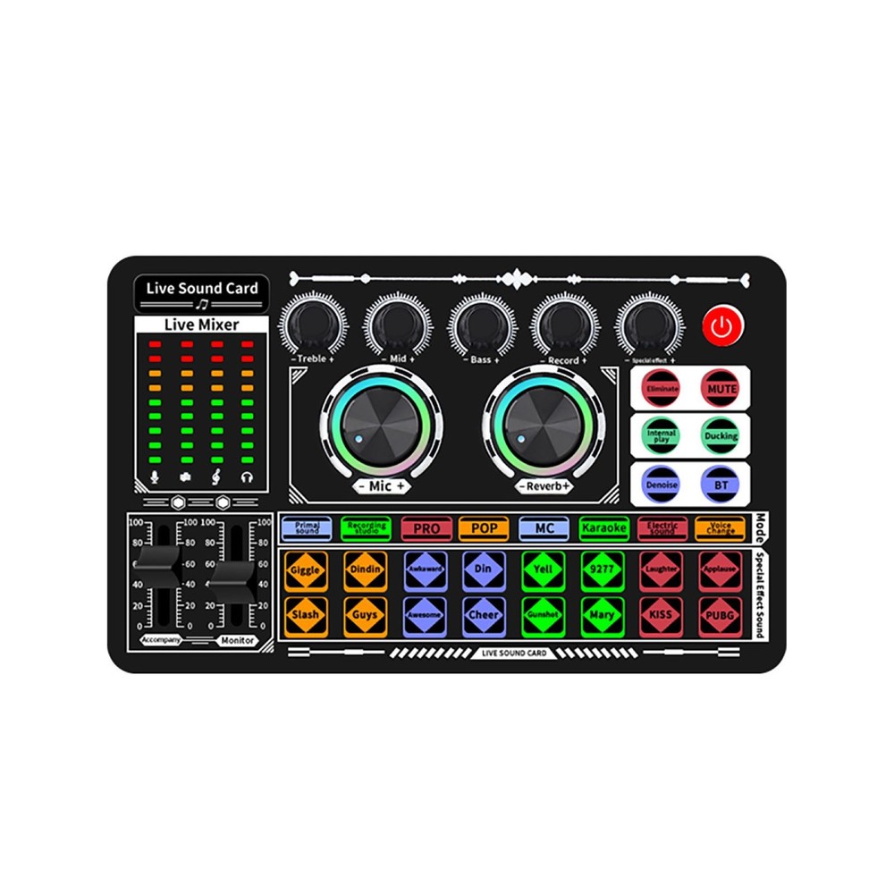 F999 Professional Live Sound Card Multi-platform Live Steaming Compatibility